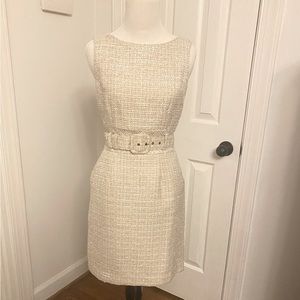 Tweed ivory and gold dress